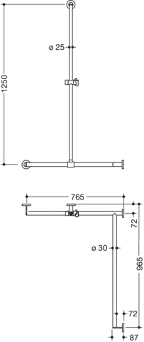 HEWI Haltegriff Ausführung rechts „System 900“ in Schwarz tiefmatt / Chrom HEWI Haltegriff Ausführung rechts „System 900“ in Schwarz tiefmatt / Chrom