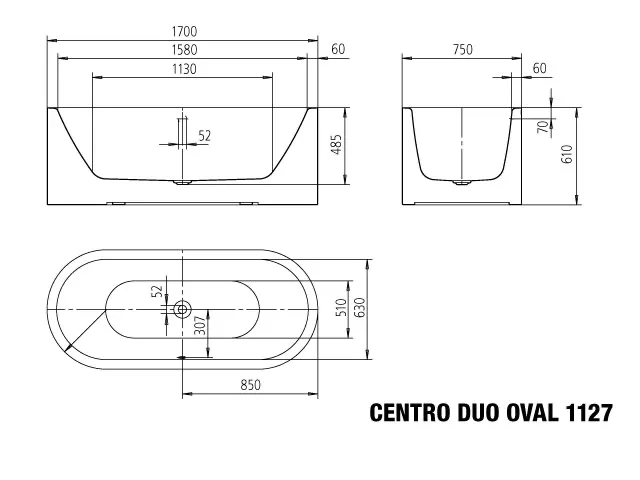 Kaldewei Badewanne „Meisterstück Centro Duo Oval“ oval 170 × 75 cm Kaldewei Badewanne „Meisterstück Centro Duo Oval“ oval 170 × 75 cm