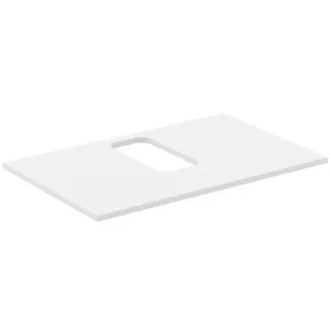 Waschtischplatte i.life B mittiger Ausschnitt für ein Wand-Waschtisch 802x507x18mm Weiß matt