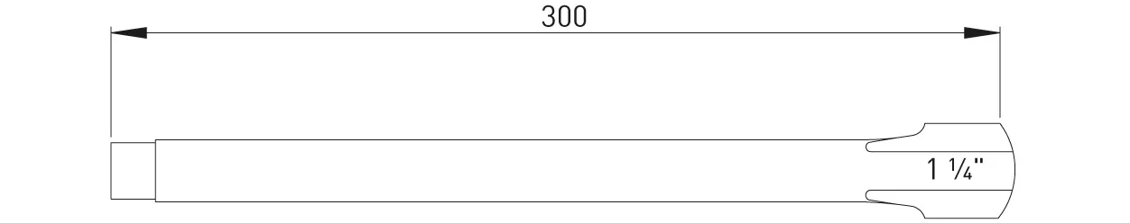 HG-TEC Nippelstange Stahl lackiert 300 mm für Nippel 1 1/4″