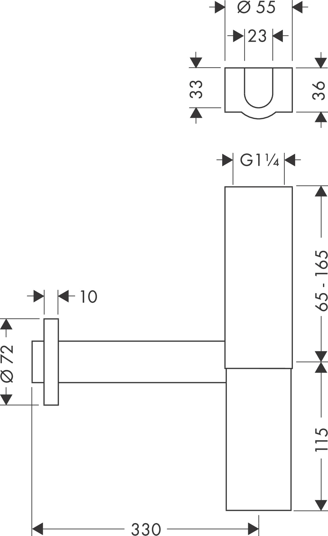 Design Siphon Flowstar Axor chrom Design Siphon Flowstar Axor chrom