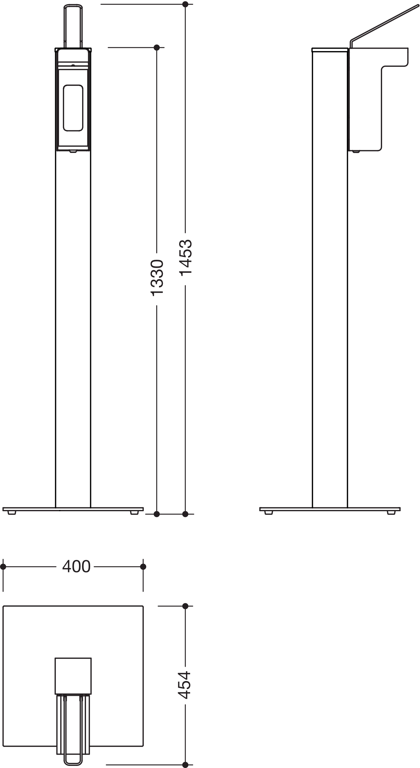 HEWI Desinfektionsspender „System 900“ 45,4 × 40 × 145,3 cm