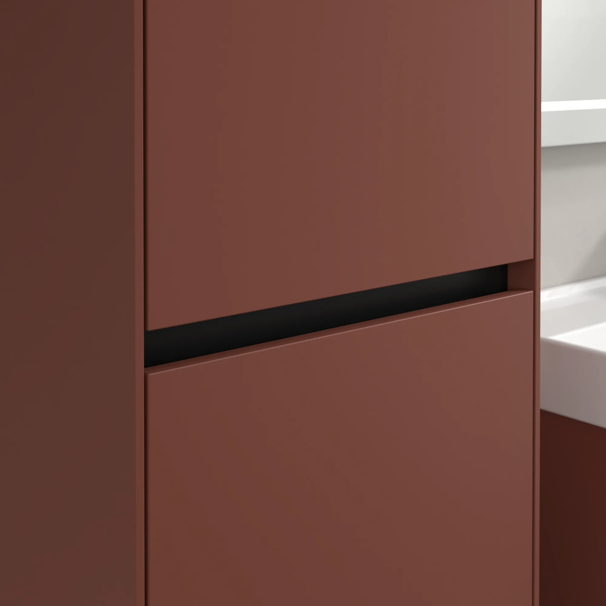 Villeroy & Boch Hochschrank mit Wäschekorb „Collaro“ 45,4 × 153,8 × 34,9 cm ohne Beleuchtung, Anschlag links, 1 Tür