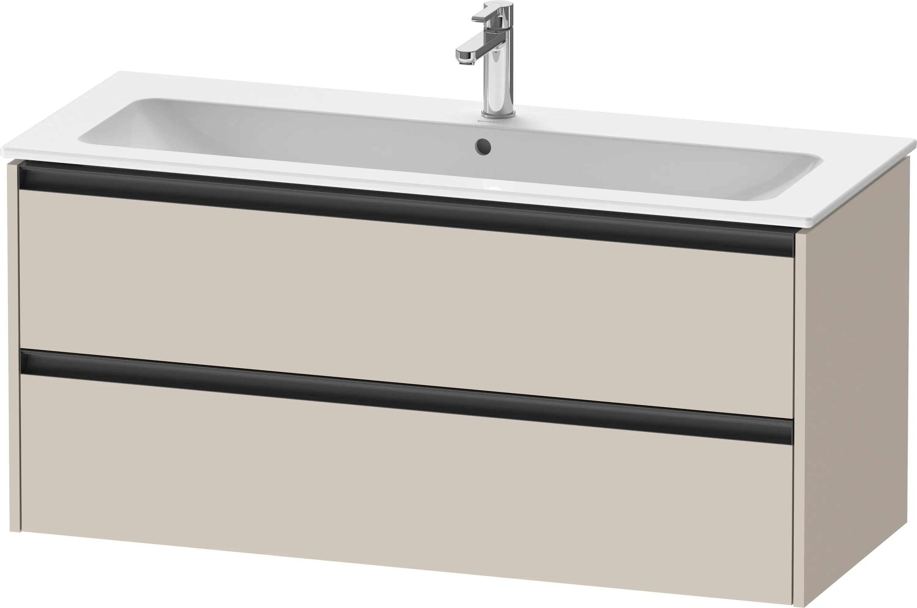 Duravit Waschtischunterschrank wandhängend „Ketho.2“ 121 × 55 × 48 cm in Taupe Matt