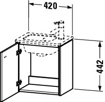 Duravit Waschtischunterschrank wandhängend „Brioso“ 42 × 44,2 × 28,9 cm in Graphit Matt