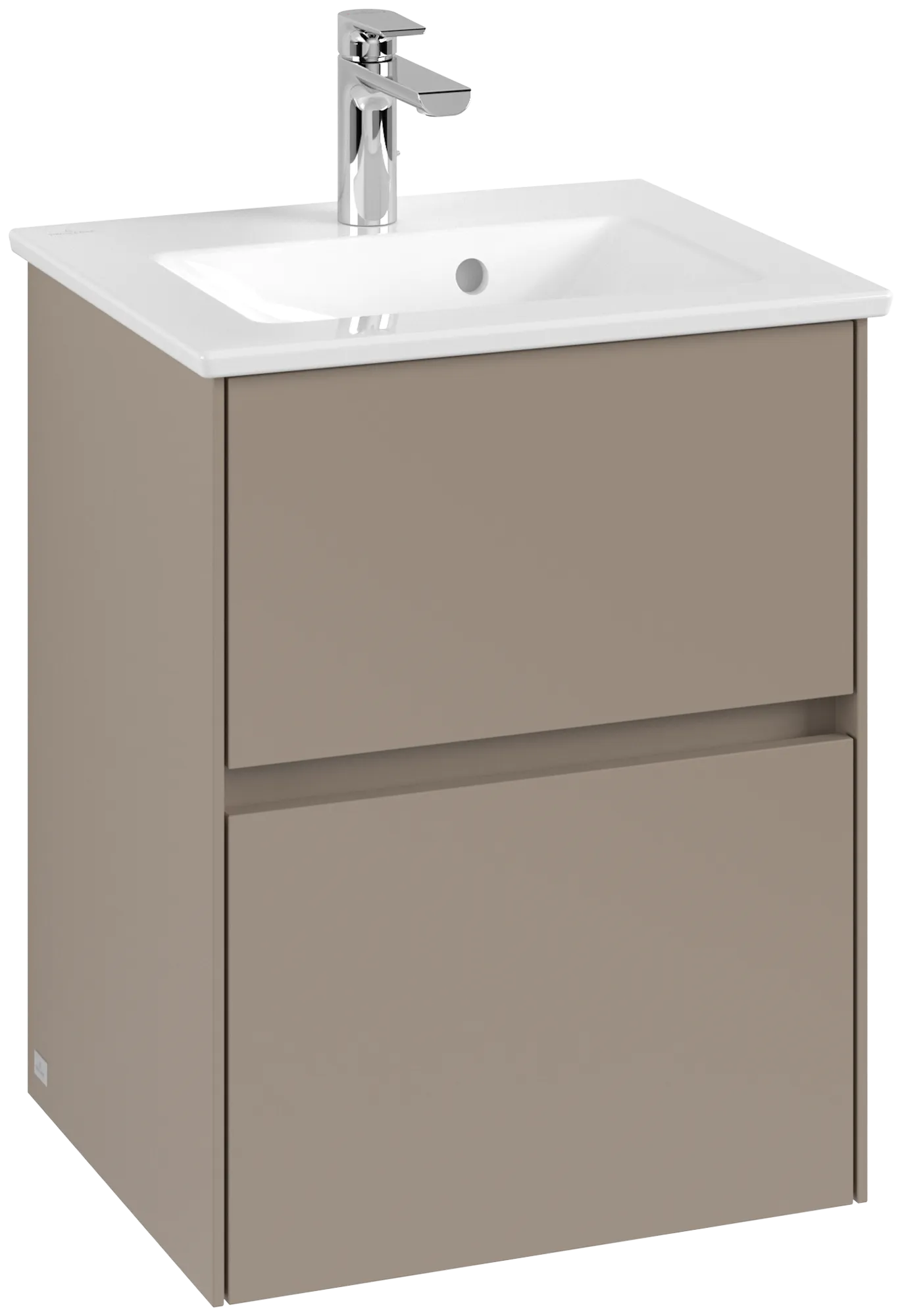 Villeroy & Boch Collaro Waschbeckenunterschrank C141B0, 472 x 610 x 404 mm, mit LED-Beleuchtung, Taupe