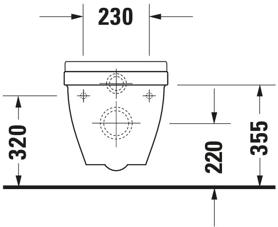 Wand-WC Starck 3 540 mm Tiefspüler,Bef.-Abstand 230mm,weiß,HYG