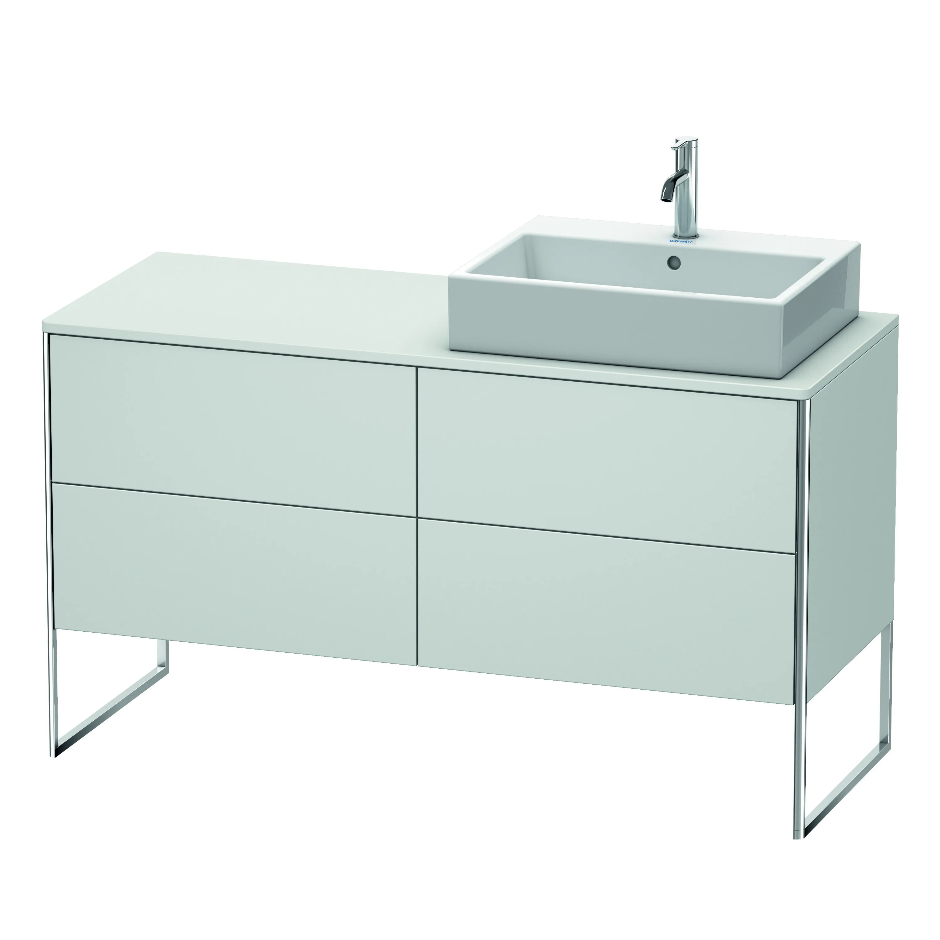 Duravit Waschtischunterschrank bodenstehend „XSquare“ 140 × 77,8 × 54,8 cm Weiß Seidenmatt Duravit Waschtischunterschrank bodenstehend „XSquare“ 140 × 77,8 × 54,8 cm Weiß Seidenmatt