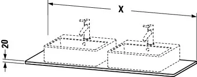 Duravit Konsole „XSquare“ in Amerikanischer Nussbaum