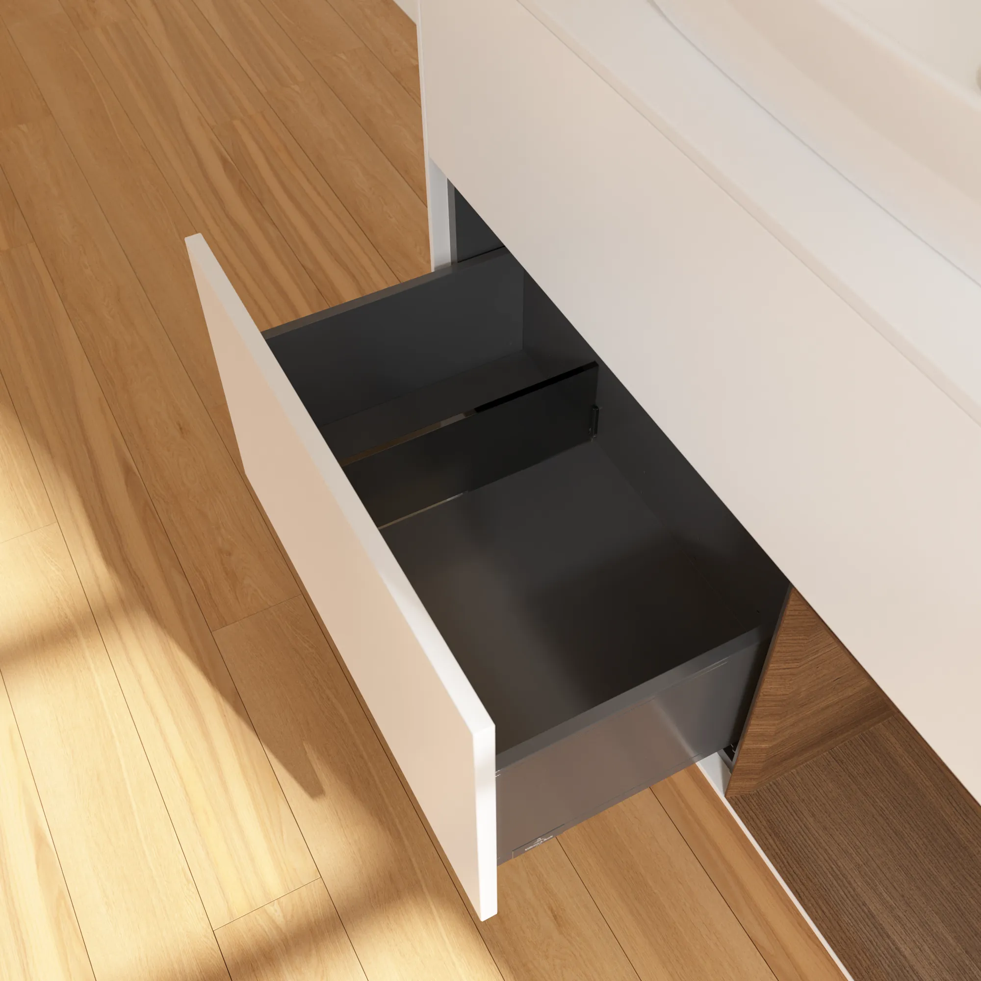 Villeroy & Boch Waschtischunterschrank „Finion“ für Schrankwaschtisch 1000 × 603 × 501 mm White Matt Lacquer, für Becken mittig, mit Hahnlochbohrung