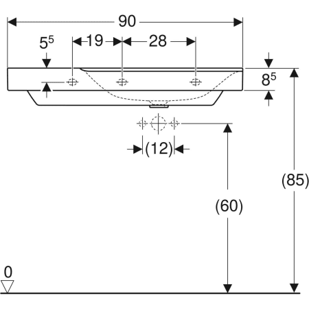 Wandwaschtisch mit Ablagefläche „Xeno2“, rechteckig, Ablagefläche links 90 × 48 cm in weiß alpin mit KeraTect® Wandwaschtisch mit Ablagefläche „Xeno2“, rechteckig, Ablagefläche links 90 × 48 cm in weiß alpin mit KeraTect®