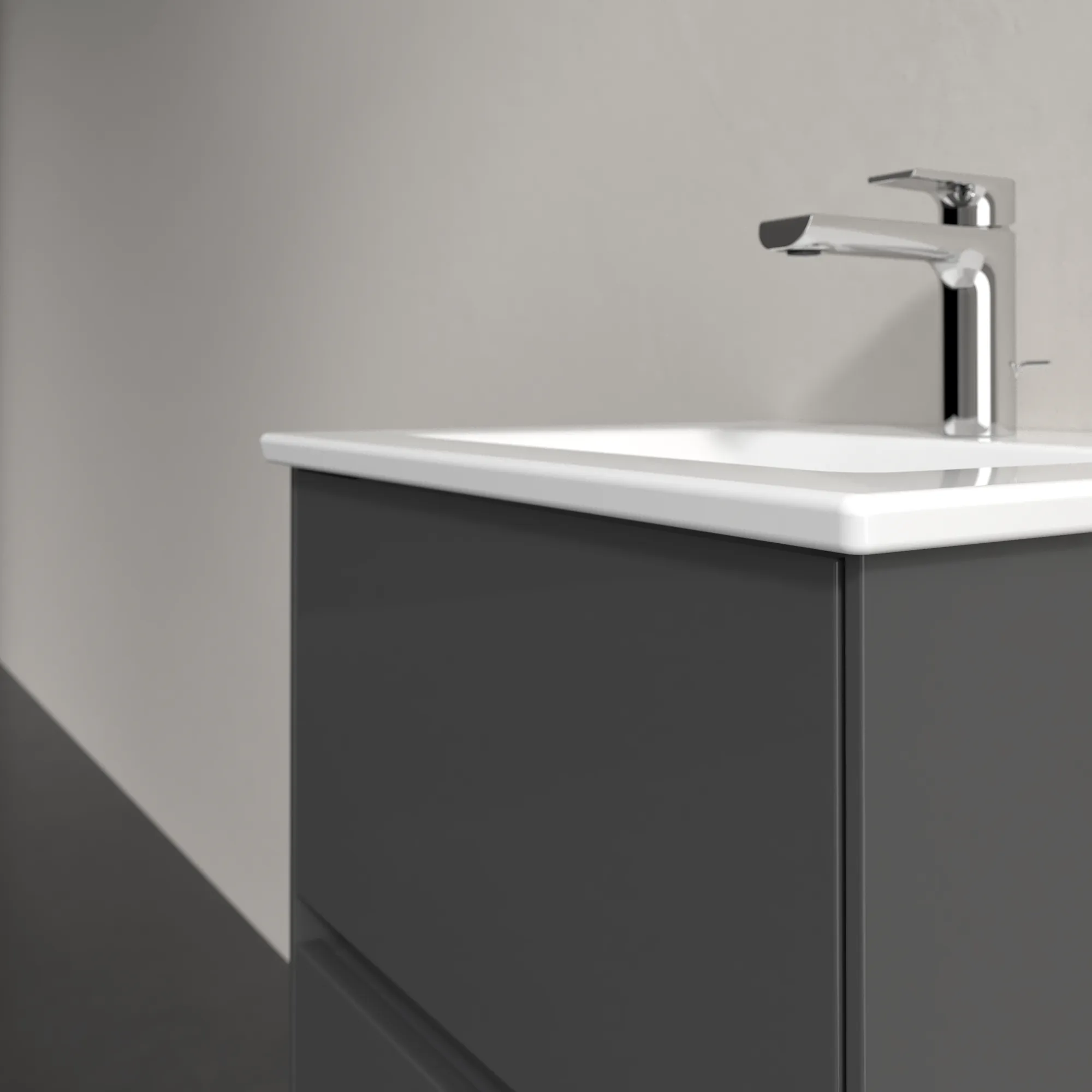 Villeroy & Boch Waschtischunterschrank „Collaro“ 472 × 610 × 404 mm Glossy Grey, ohne Beleuchtung, für Becken mittig Villeroy & Boch Waschtischunterschrank „Collaro“ 472 × 610 × 404 mm Glossy Grey, ohne Beleuchtung, für Becken mittig