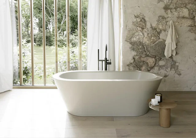 Bette BetteSilhouette Badewanne Oval Starlet Cashmere 1650x750x575 mm Freistehend 2-Sitzer Schürzenwanne glasierter Titan-Stahl