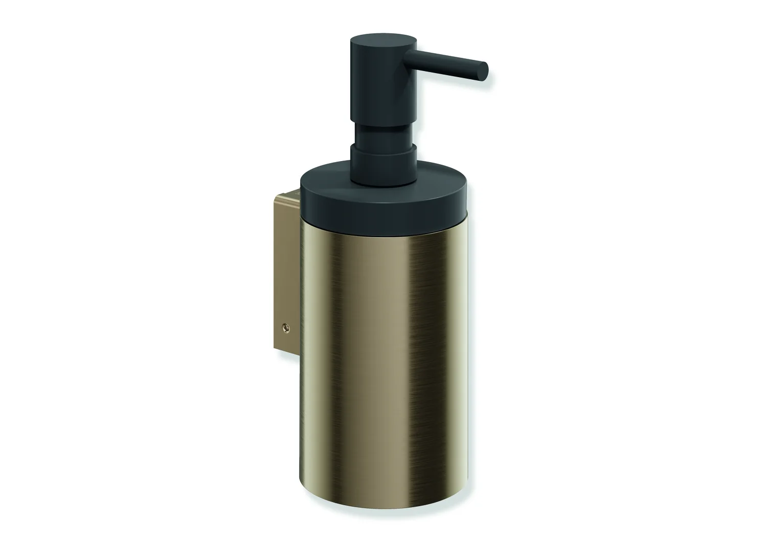 HEWI Seifenspender System 162, PVD Bronze gebürstet, 70 mm Ø, 182 mm hoch, 85 mm tief