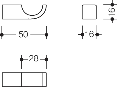HEWI Handtuchhaken „System 800“ in Befestigung verdeckt HEWI Handtuchhaken „System 800“ in Befestigung verdeckt