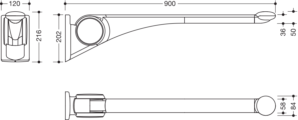 HEWI Stützklappgriff „Serie 802 LifeSystem“