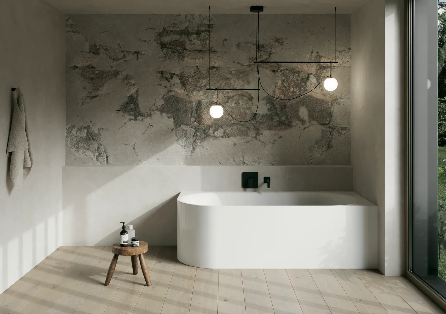 Bette BetteSilhouette Badewanne Eck Sonderform Lux Oval V, weiß, 1750 x 800 mm, Randhöhe 575 mm, Nutzinhalt 150 l