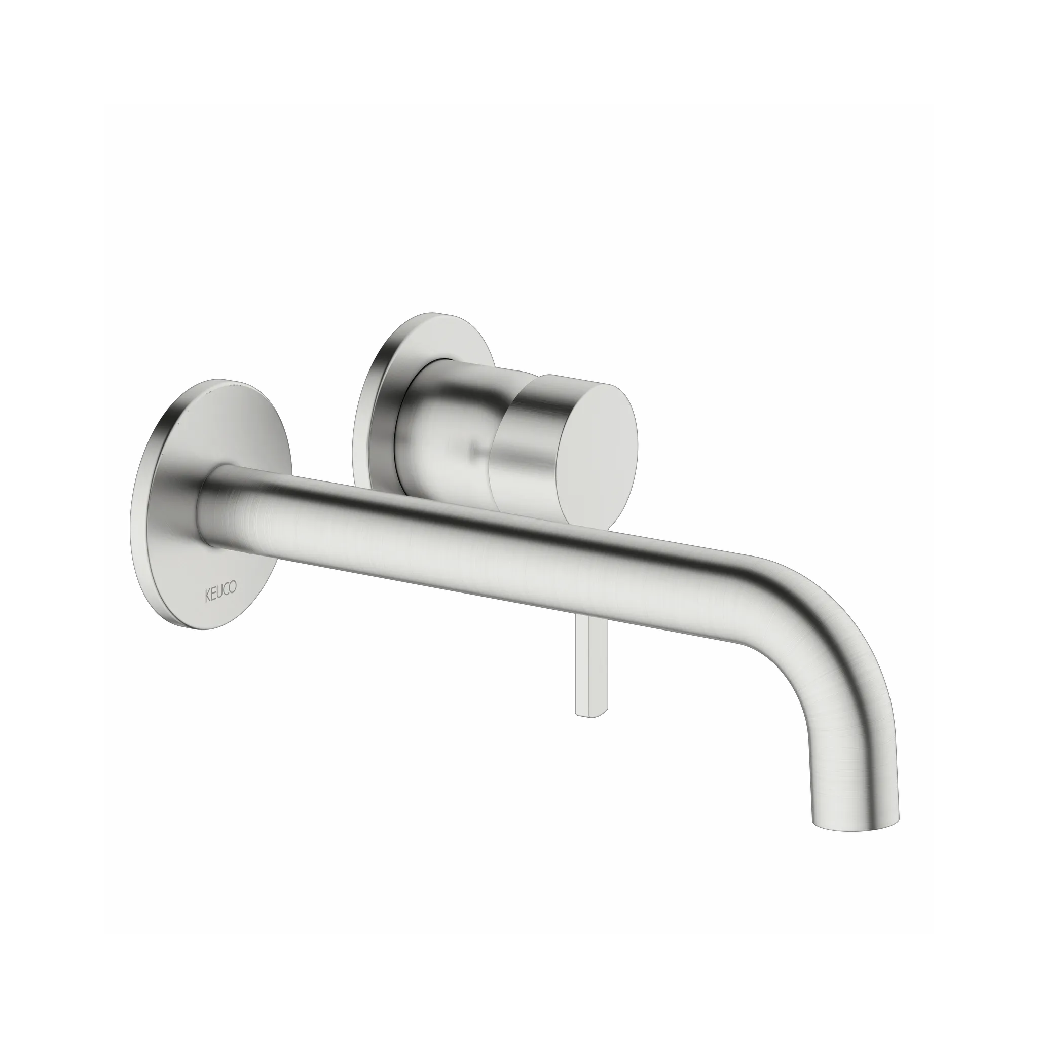 KEUCO PLAN BLUE Einhebel-Waschtischmischer Unterputz 2 Loch für Wandmontage Ausladung 225 mm Edelstahl