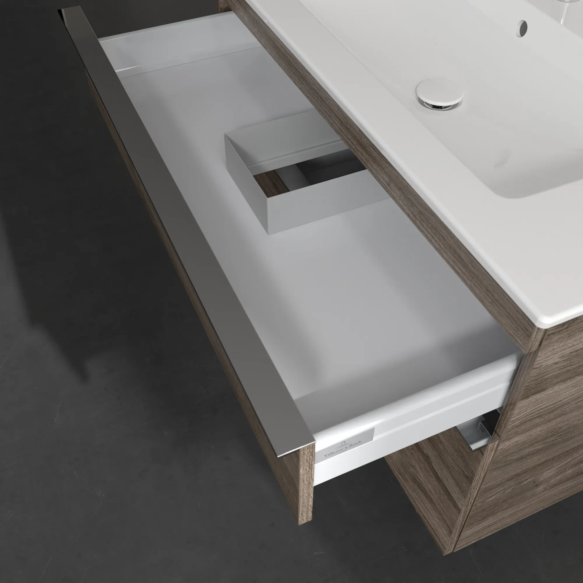 Villeroy & Boch Waschtischunterschrank „Venticello“ für Schrankwaschtisch 953 × 590 × 502 mm Stone Oak, für Becken mittig