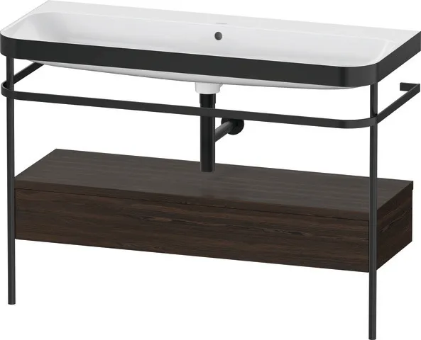 Duravit Waschtischunterschrank mit Metallkonsole „Happy D.2 Plus“ 117,5 × 85 × 49 cm Nussbaum gebürstet Duravit Waschtischunterschrank mit Metallkonsole „Happy D.2 Plus“ 117,5 × 85 × 49 cm Nussbaum gebürstet