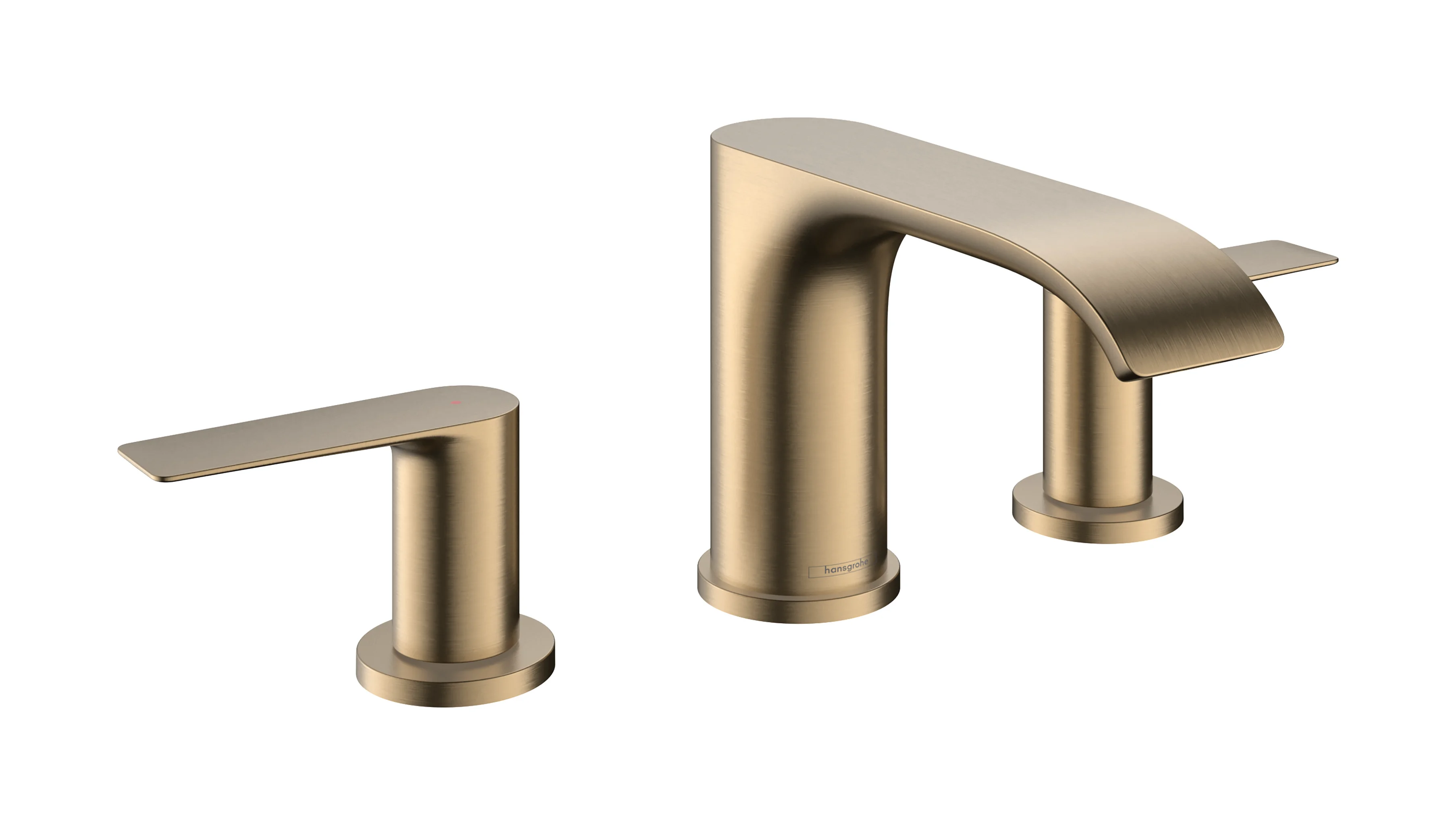 Hansgrohe Vivenis 3-Loch Waschtischarmatur Brushed Bronze, Ausladung 150 mm, Auslaufhöhe 91 mm, Hebelgriff, WaterfallStream, max. Durchfluss 5 l/min