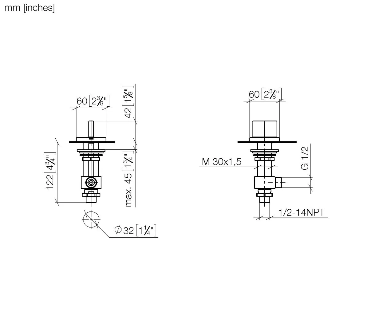 Dornbracht MEM Seitenventil, rechtsschließend, kalt - Messing gebürstet (23kt Gold) Dornbracht MEM Seitenventil, rechtsschließend, kalt - Messing gebürstet (23kt Gold)