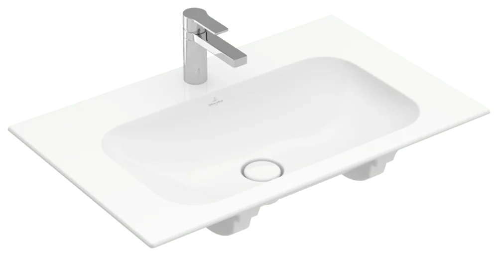 Villeroy & Boch Schrankwaschtisch Finion, 800x500x160 mm, weiß Alpin CeramicPlus, glänzend, 3-Loch-Armatur, TitanCeram Villeroy & Boch Schrankwaschtisch Finion, 800x500x160 mm, weiß Alpin CeramicPlus, glänzend, 3-Loch-Armatur, TitanCeram