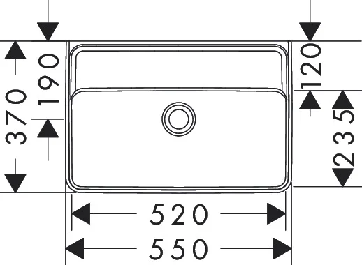 Hansgrohe Waschtisch Compact Xanuia Q, 550x370 mm, weiß, glänzend, wandhängend, ohne Hahnloch und Überlauf Hansgrohe Waschtisch Compact Xanuia Q, 550x370 mm, weiß, glänzend, wandhängend, ohne Hahnloch und Überlauf