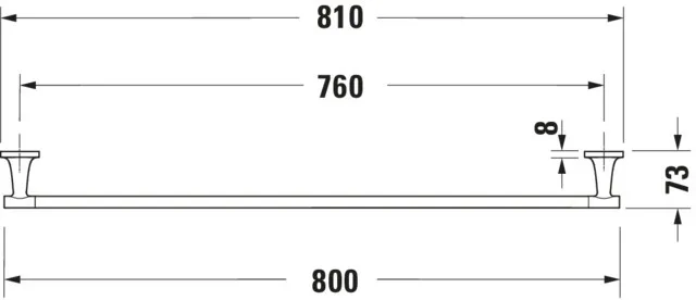Duravit Badetuchhalter „Starck T“, Befestigung sichtbar, 1-armig 81 cm Duravit Badetuchhalter „Starck T“, Befestigung sichtbar, 1-armig 81 cm