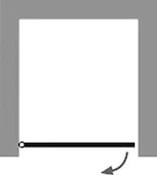 HSK teilgerahmte Drehtür „Exklusiv 2.0“ Glas Bodennebel, Profile Schwarz-matt, H: 2000 mm