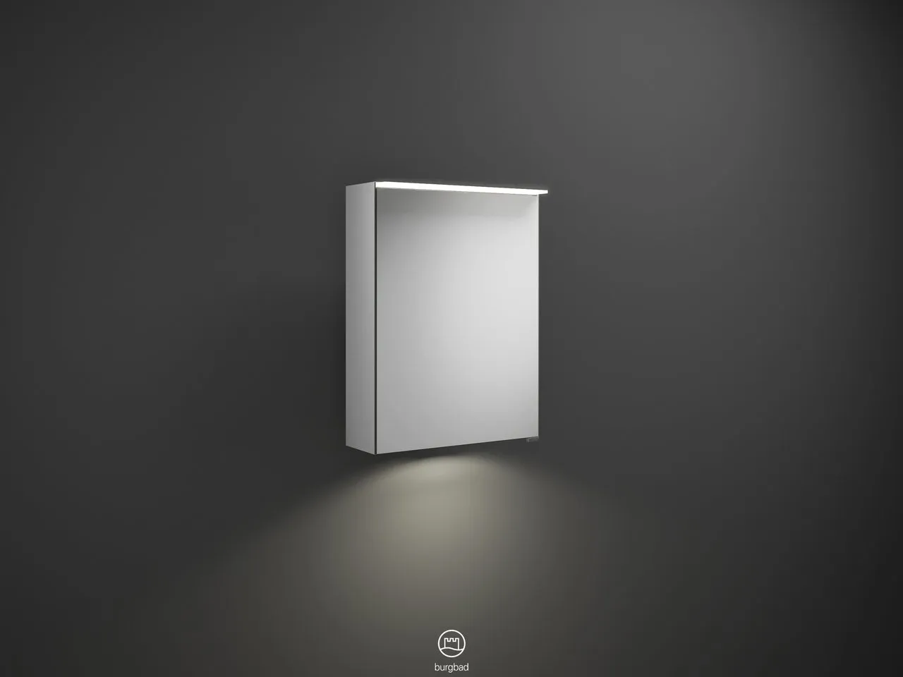 Spiegelschrank Junit von burgbad - beidseitig verspiegelt, LED-Aufsatzleuchte 4200 K, Anthrazitgrau, 200 x 506 x 670 mm