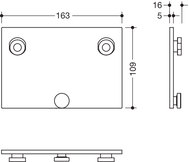 Montageplatte des Systems 900, Edelstahl, PVD, zur Aufnahme und Fixierung der mobilen Sitze 900.51.4..., in Farbe CK (messing glänzend)