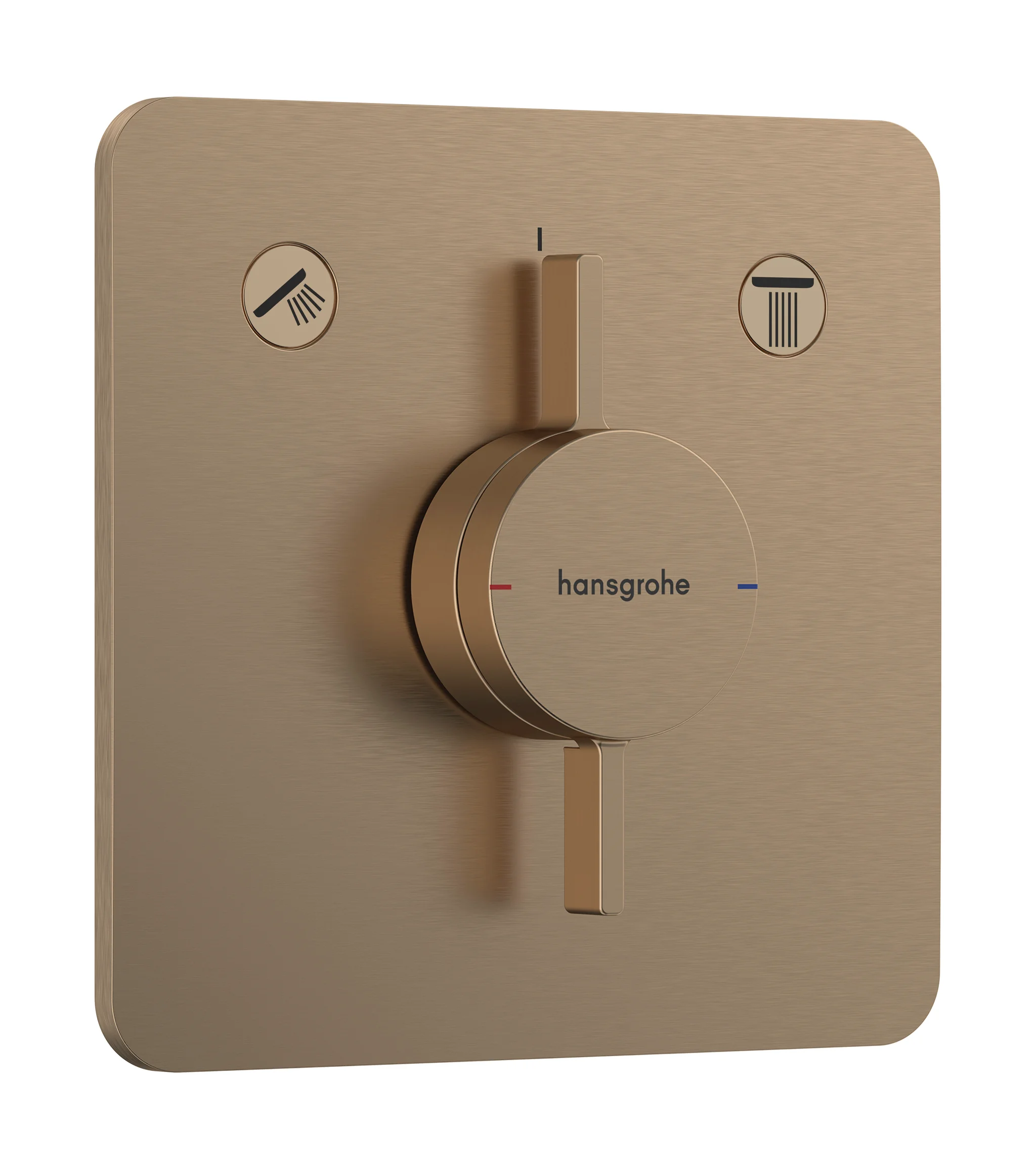 Hansgrohe DuoTurn Q Mischer Unterputz 2 Verbraucher Brushed Bronze, flache Rosette, Keramikmischsystem, max. Durchfluss 29,5 l/min Hansgrohe DuoTurn Q Mischer Unterputz 2 Verbraucher Brushed Bronze, flache Rosette, Keramikmischsystem, max. Durchfluss 29,5 l/min