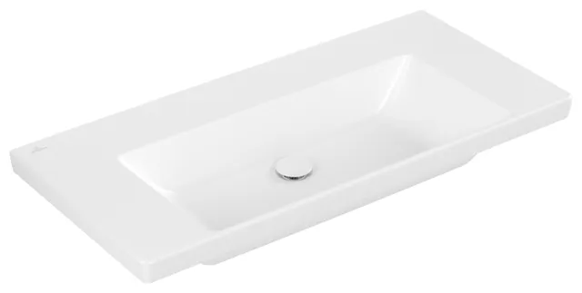 Villeroy & Boch Wandwaschtisch aus TitanCeram „Subway 3.0“ 1000 × 470 × 165 mm, ohne Hahnlochbohrung in Stone White Villeroy & Boch Wandwaschtisch aus TitanCeram „Subway 3.0“ 1000 × 470 × 165 mm, ohne Hahnlochbohrung in Stone White