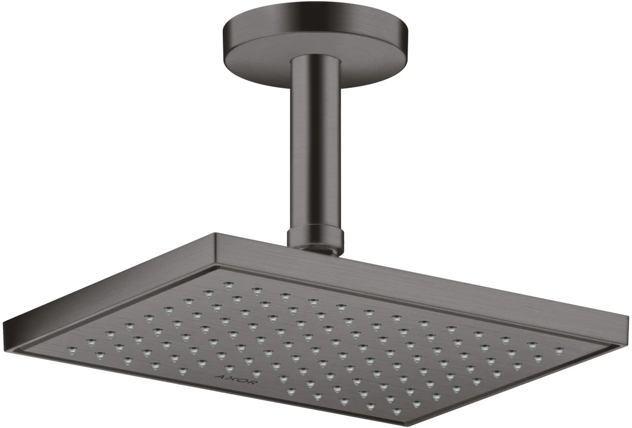 Hansgrohe AXOR ShowerSolutions Kopfbrause 1jet EcoSmart+ Brushed Black Chrome, 245 x 185 mm, winkelverstellbar, für Durchlauferhitzer geeignet
