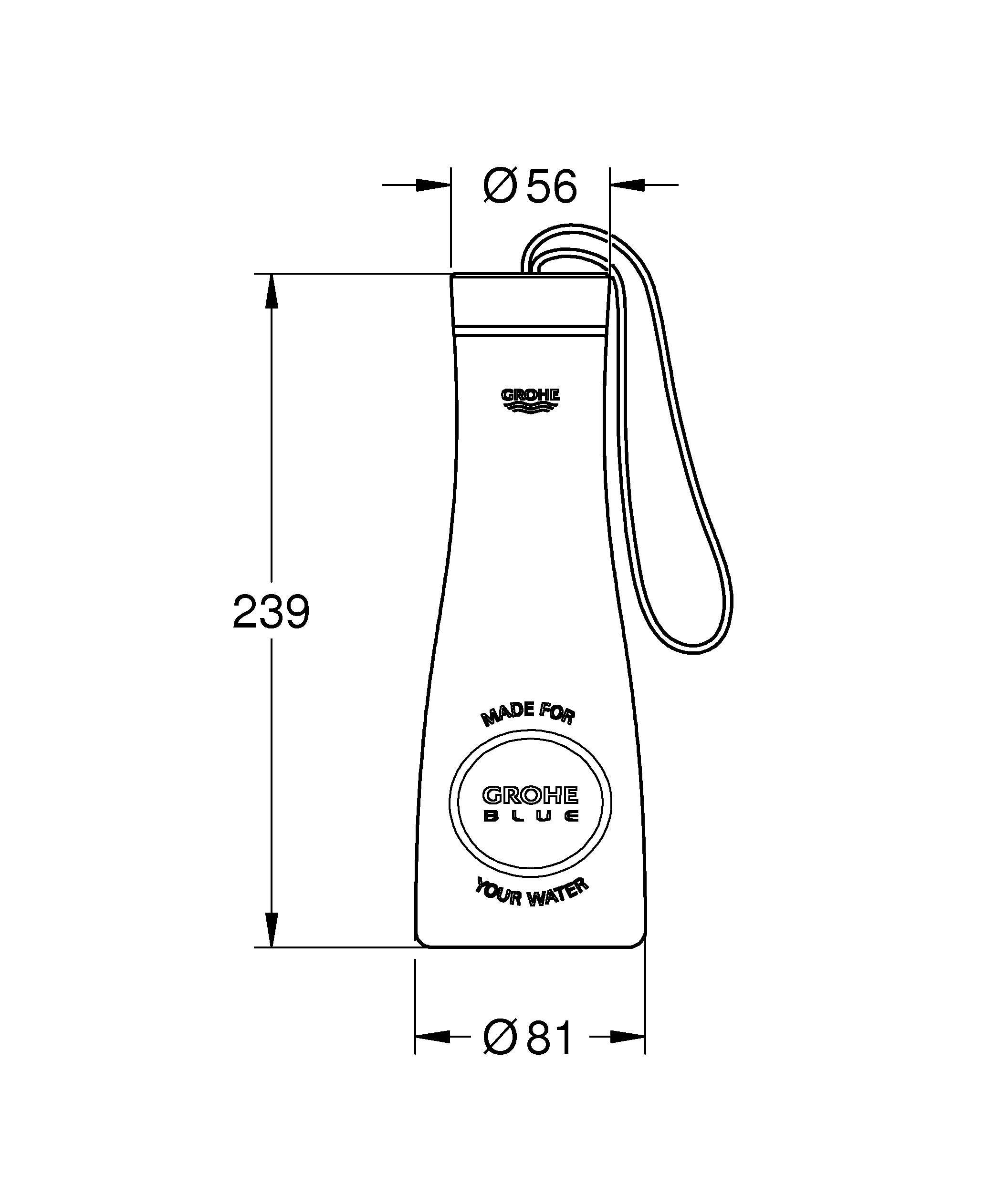 Thermo-Trinkflasche Blue 40848, aus Edelstahl, Volumen 450 ml, hard graphite gebürstet