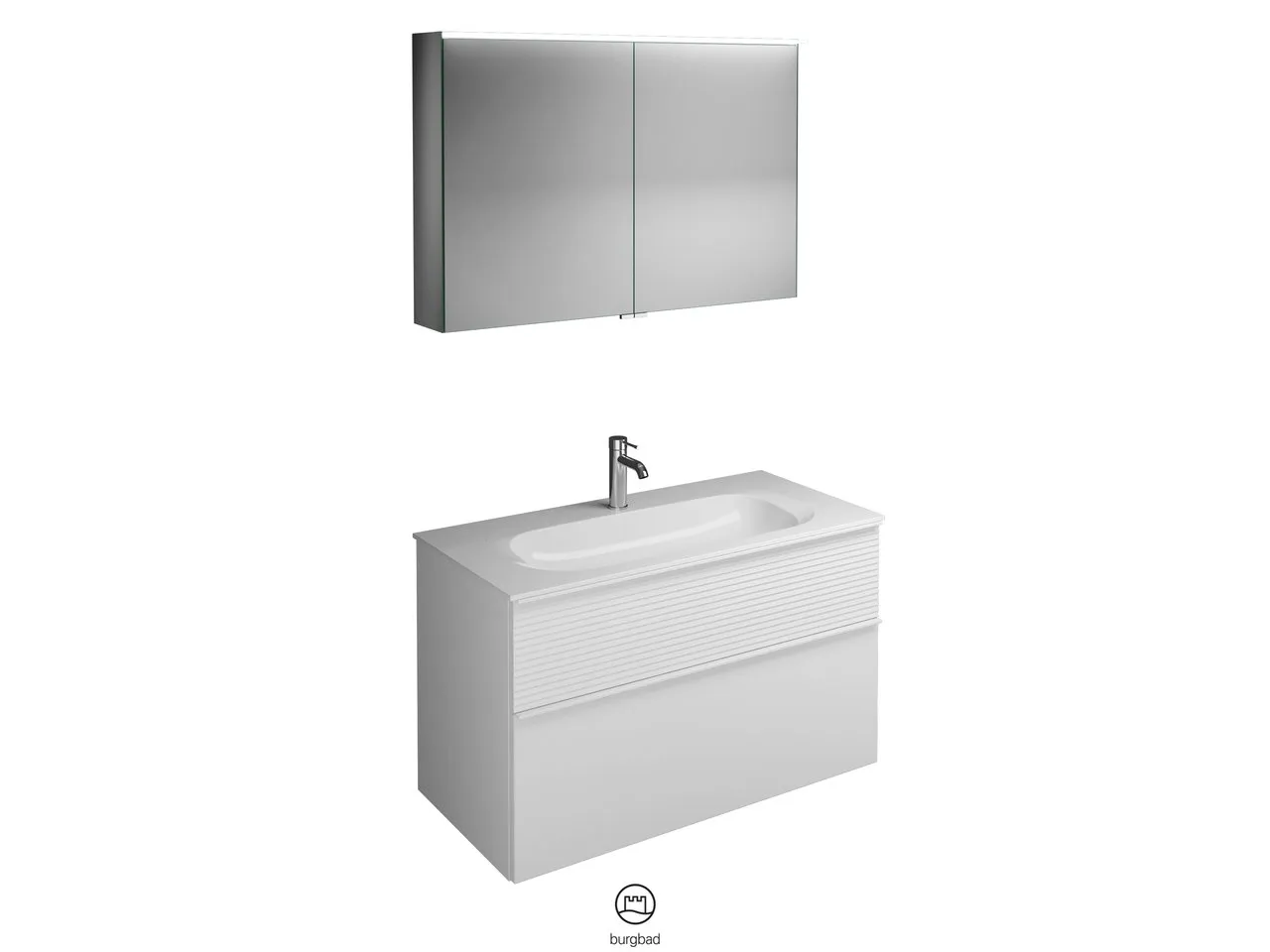 burgbad Badmöbelset „Fiumo“ Griff, Chrom (230 mm), in Eiche Dekor Cashmere burgbad Badmöbelset „Fiumo“ Griff, Chrom (230 mm), in Eiche Dekor Cashmere