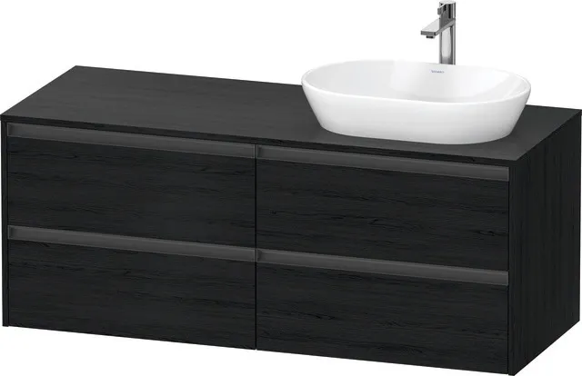Duravit Waschtischunterschrank wandhängend „Ketho.2“ 140 × 56,8 × 55 cm in Eiche Schwarz Duravit Waschtischunterschrank wandhängend „Ketho.2“ 140 × 56,8 × 55 cm in Eiche Schwarz