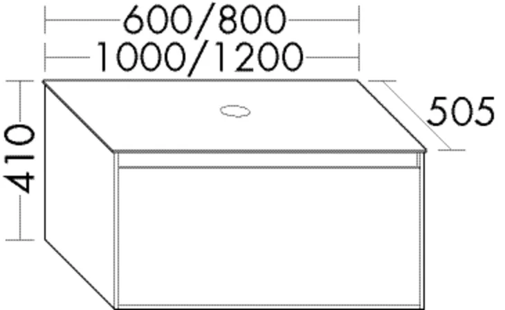 Waschtischunterschrank rc40Solitaire von burgbad - 505x600x410 mm, inkl. Abdeckplatte mit Beckenausschnitt, Auszug, Metallboxen und Konsolen