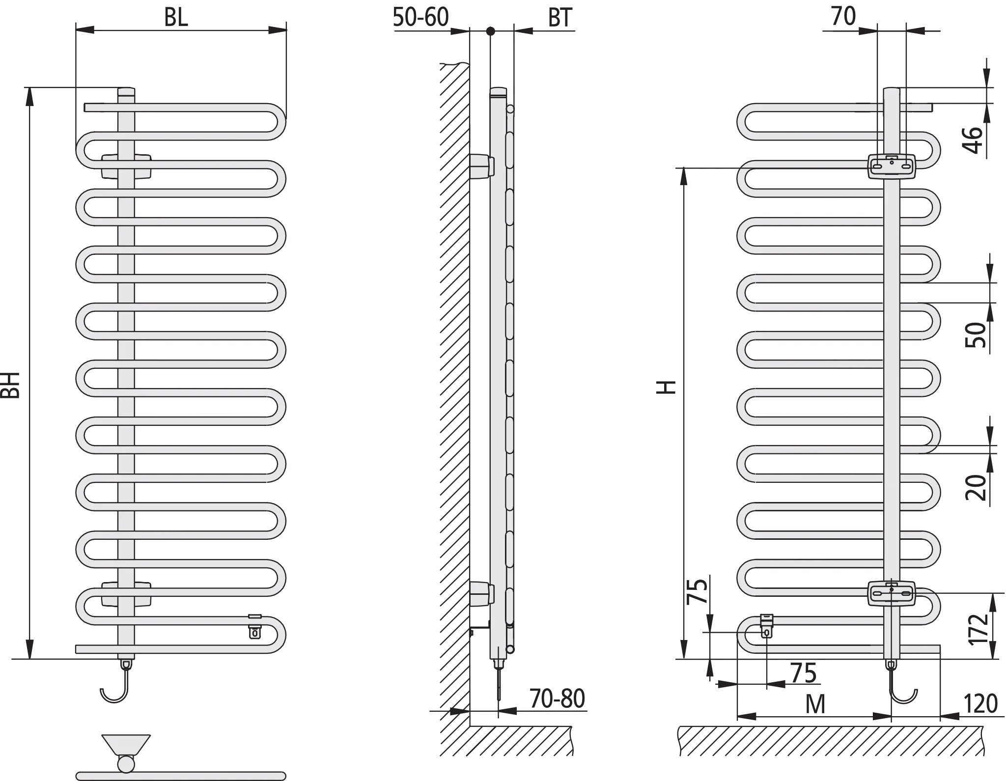 Kermi Design-Elektroheizkörper „Icaro®-E“ 40 × 142,1 cm in Weiß