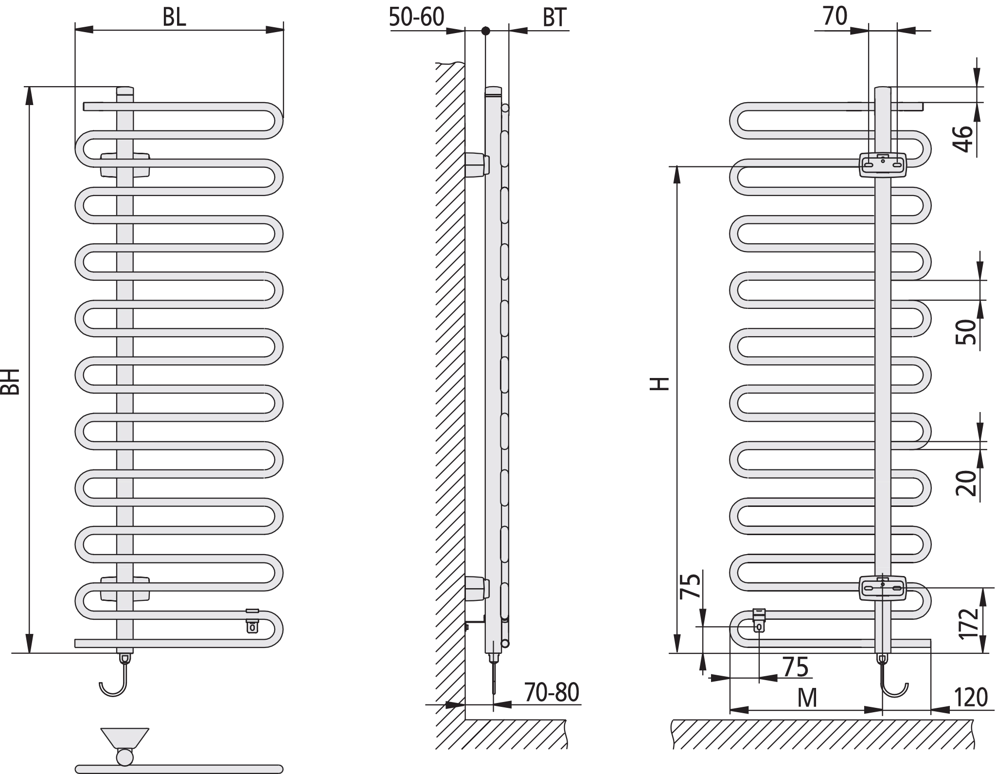 Kermi Design-Elektroheizkörper „Icaro®-E“ 60 × 142,1 cm in Weiß