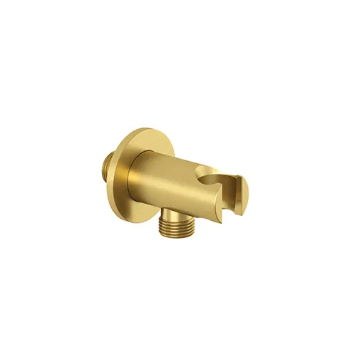Kludi A-QA Wandanschlussbogen mit Brausehalter rund Brushed Gold PVD, DN 15, Ausladung 48 mm Kludi A-QA Wandanschlussbogen mit Brausehalter rund Brushed Gold PVD, DN 15, Ausladung 48 mm