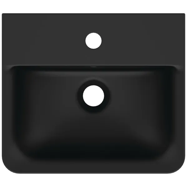 Waschbecken „ConnectAir“ 40 × 35 × 15 cm, Hahnlochposition mittig in Schwarz Matt