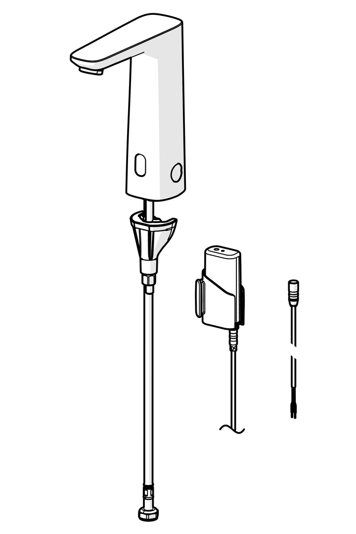 Hansa Waschtischarmatur, elektronisch „Electra“ Ausladung 118 mm in Chrom Hansa Waschtischarmatur, elektronisch „Electra“ Ausladung 118 mm in Chrom