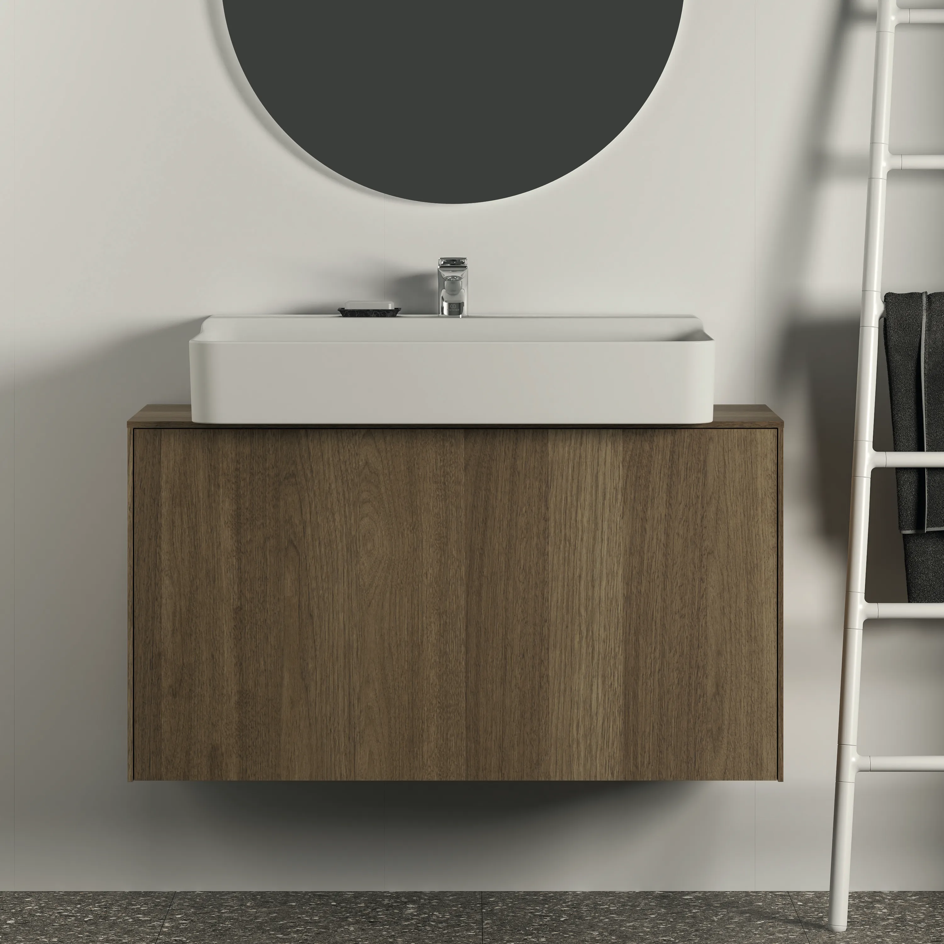 Ideal Standard Waschtischunterschrank „Conca“ 100,2 × 55 × 37,3 cm Walnuss dunkel Furnier Ideal Standard Waschtischunterschrank „Conca“ 100,2 × 55 × 37,3 cm Walnuss dunkel Furnier