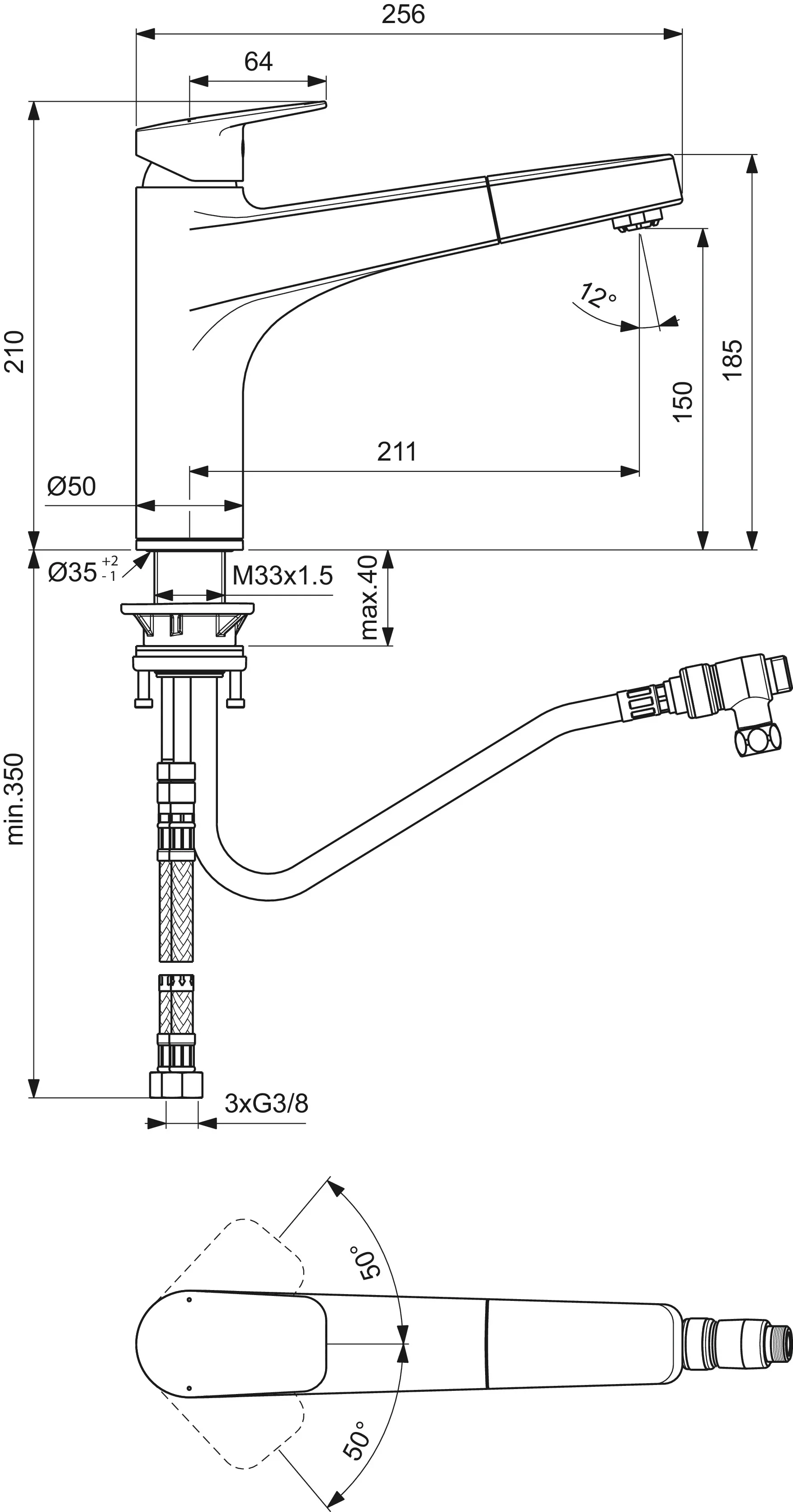 Ideal Standard Küchenarmatur Ceraplan BD330AA, DN 15, Niederdruck, Chrom Ideal Standard Küchenarmatur Ceraplan BD330AA, DN 15, Niederdruck, Chrom