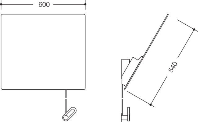 HEWI Kippspiegel „Serie 801“ 60 × 54 cm