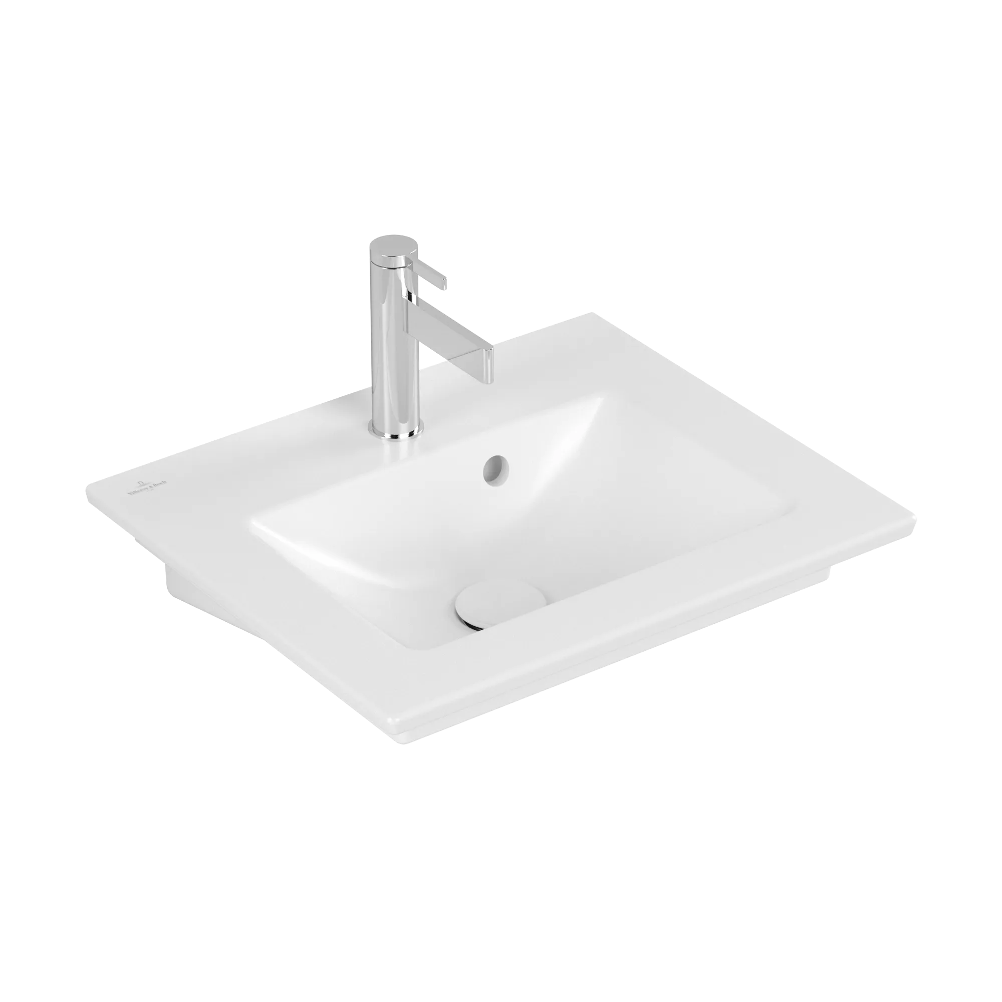 Villeroy & Boch Handwaschbecken „Venticello“ 500 × 420 × 150 mm, mit Hahnlochbohrung, Hahnlochposition mittig in Stone White Villeroy & Boch Handwaschbecken „Venticello“ 500 × 420 × 150 mm, mit Hahnlochbohrung, Hahnlochposition mittig in Stone White