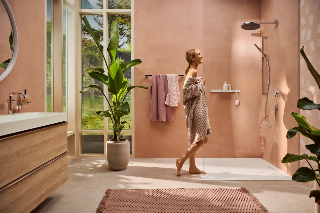 Hansgrohe Pulsify S Stabhandbrause 100 1jet EcoSmart+ Chrom, 98 x 24 mm, PowderRain Strahlart, QuickClean, max. Durchfluss 5,4 l/min ab 3 bar