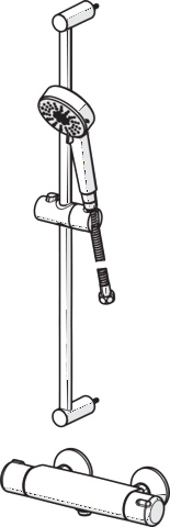 Zweihand-Duscharmatur „Basic“ in Chrom Zweihand-Duscharmatur „Basic“ in Chrom
